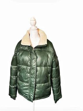 Koolaburra by UGG Green Sherpa Collar Puffer Jacket